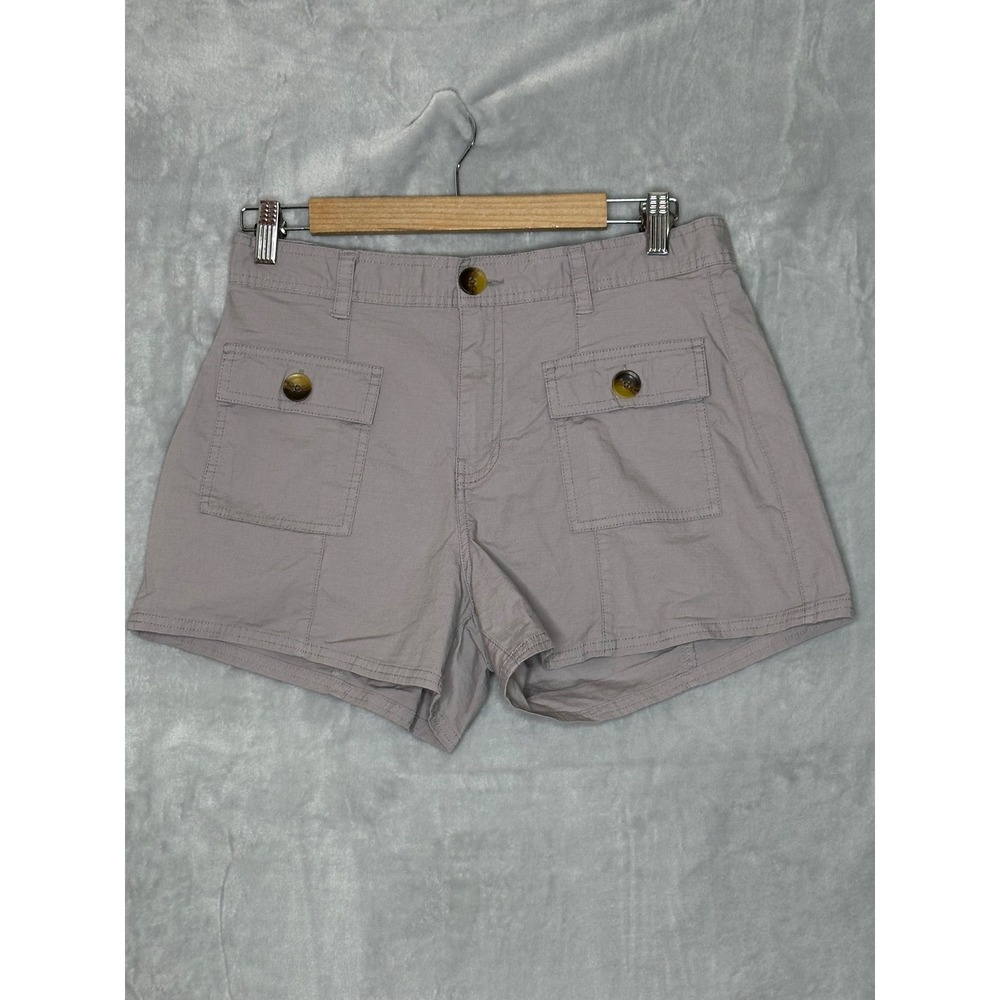 Vuori Womens Vintage Ripstop Utility Shorts Medium Organic Cotton Soft Pewter